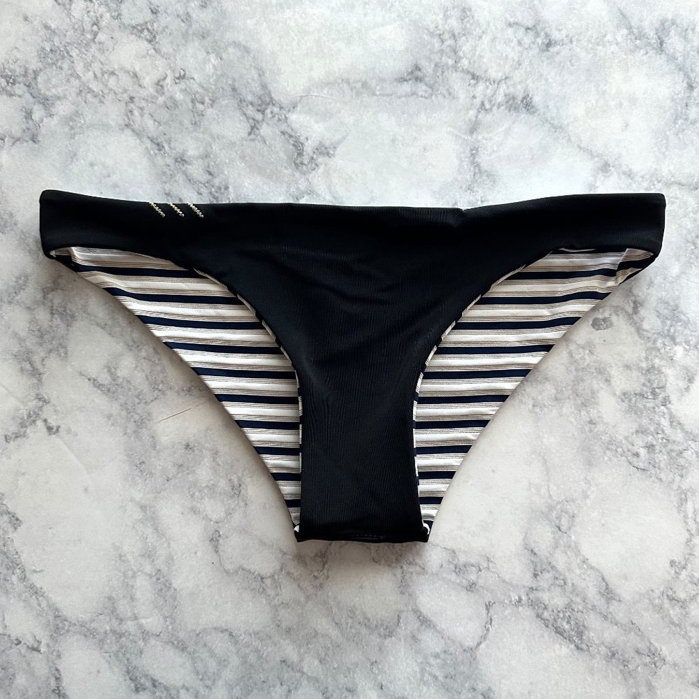 Anine Bing Black Striped Reversible Bikini Bottom - Picture 5 of 14